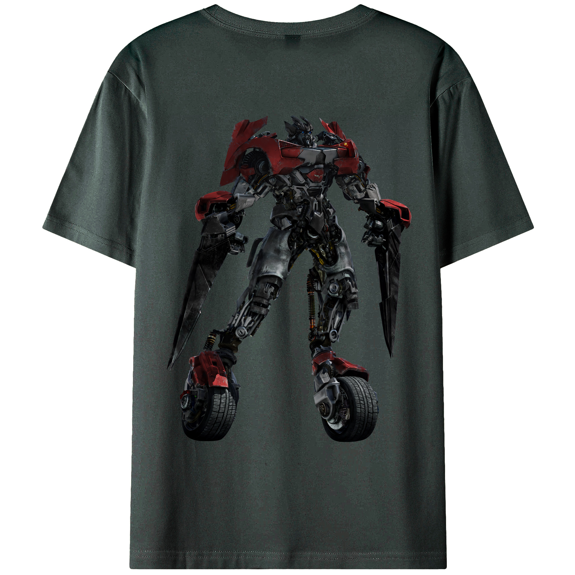 （画像用） Transformers トランスフォーマー 綿100％ メンズ半袖Tシャツ（バックプリント） 通気性